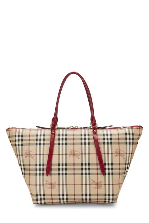 burberry plaid haymarket salisbury small tote red|burberry haymarket resale.